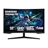 Samsung 32' Odyssey G55C Series QHD 1000R Curved Gaming Monitor, 1ms(MPRT),...