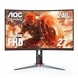 AOC C27G2Z 27' Curved Frameless Ultra-Fast Gaming Monitor, FHD 1080p, 0.5ms...